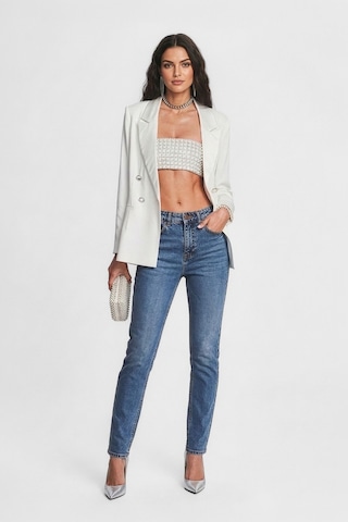 Bluew White Kadın Düz Kesim Slim Fit Pamuk Mavi Jean Pantolon 25