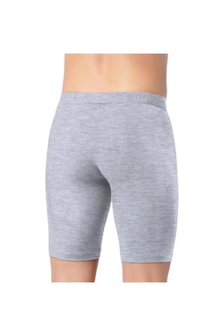 Gümüş Erkek Likralı Uzun Boxer 4074 Gri