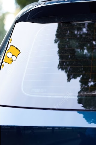 12x5,5 Cm Bart Simpson Sticker Araba Laptop Oto Motor Sticker