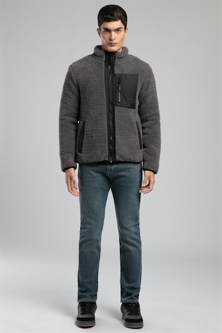 Jose Erkek Dik Yaka Peluş Mont Gri-21094 Antrasit