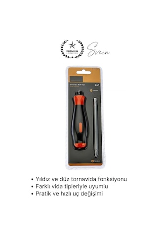 Tornavida 2 İn 1 Çift Taraflı Yıldız Düz Tornavida Kompakt 2 Fonksiyonlu Ev Ve Tamir İşleri İçin