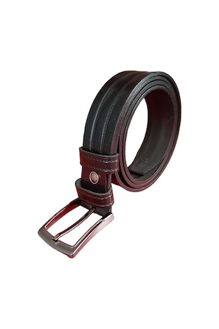 Erkek Kemer Desenli Siyah Hakiki Deri Vejetal Dana Derisi 3.5 CM Siyah