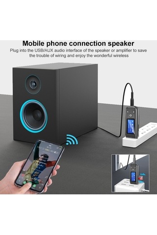 Novahub K15-pro 2'si 1 Arada Usb Bluetooth 5.0 Ses Adaptörü Verici Alıcı, Lcd Ekranlı