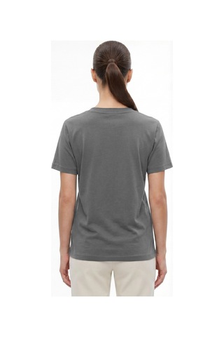 Goffra Kadın Vision V Yaka Premium Kalite Yoğun Dokulu Pamuklu T-shirt Koyu Gri W102-r0220-05