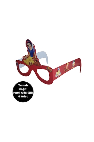 Pamuk Prenses Temalı Kağıt Gözlük 6 Adet Parti Gözlüğü Tüm Yaşlar
