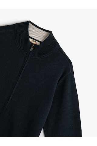 Koton Dik Yaka Fermuar Kapamalı Basic Okul Hırkası Lacivert 5wkb90010tt Lacivert