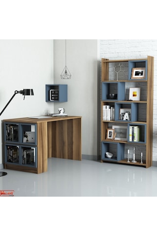Variant Box Kitaplık Ve Çalışma Masası Takımı Ceviz