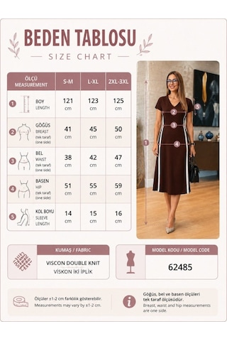 Alyn Wear Kadın Kısa Kollu V Yakalı Yanları Şerit Detaylı Viskon Iki Iplik Midi Elbise Bordo