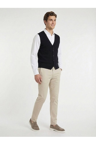 Lacivert Regular Fit Casual Örme Triko Yelek Lacivert
