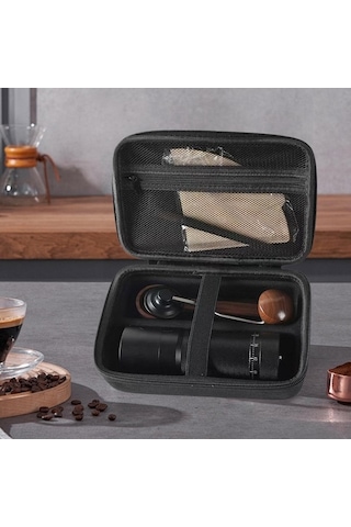 Trendooze Manuel Kahve Öğütücü Çanta Ev Kampı İçin Siyah Siyah