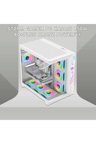 Gameagle STORMPW Storm 7 Argb Fanlı Gamer Bilgisayar Kasası 850w 80+ Plus Bronz Power'lı Beyaz
