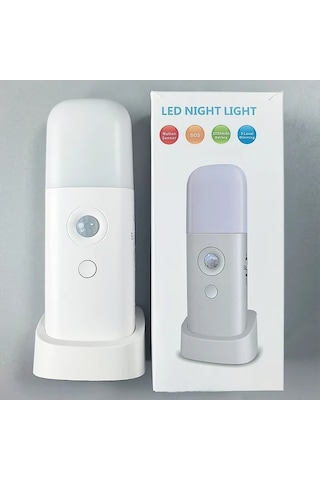 Boatshop1 Beyaz 1pc Otomatik Acma Kapama 5 Parlaklik Seviyesi Usb Sarj Edilebilir Hareket Sensorlu Gece Lambasi 2000mah Tasinabilir Yatak Odasi Banyo Koridor Icin Beyaz