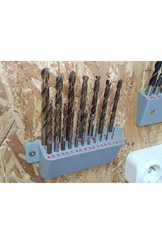 Storeşahin 3d Baskı Matkap Ucu Standı 1-6,5 Mm Duvara Monte Matkap Ucu Düzenleyici Yuvalı Gri Shn0720