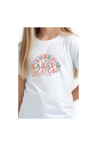 Fyk Kids Kız Çocuk Sweat Sassy Baskılı Tişört Beyaz