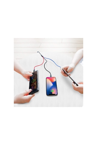 Lightning Iphone Micro Usb Type-c Hızlı Şarj Kablosu Çoklu Örgü Şarz Kablosu Tüm Cep Telefonlara Uyumlu 120cm 3 İn 1 Kablo