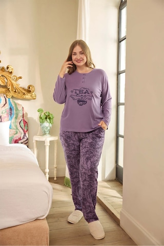Aydoğan Kadın Suzi Büyük Beden Termal Mistik Mor Pijama Takım 0679 Lavanta