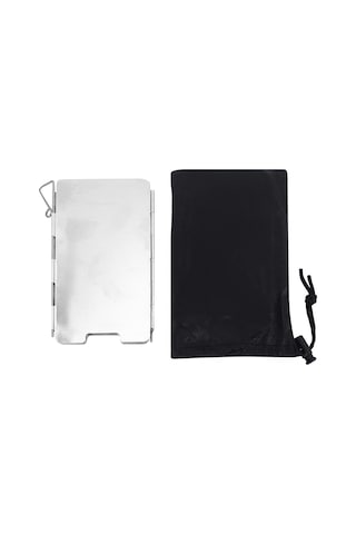 Geeroyoo Kamp Isıtkıcı Pencereği 9 Parça Katlanabilir Mini Rüzgar Engeli Çakma Tıpa Ve Bez Çanta İle Gümüş