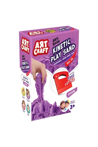 Art Sand Aksesuarlı Mor Oyun Kumu 500 Gr. - Kinetik Kum Seti - Natural Kum - Doğal Kum Çok Renkli