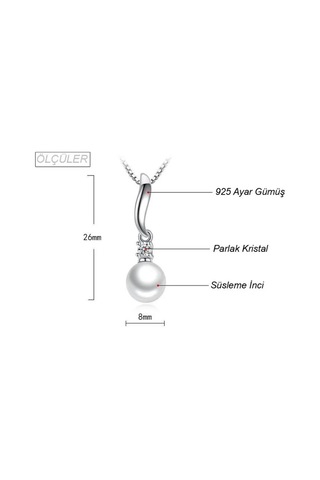 Kolye 925 Ayar Gümüş İnci Kadın Zarif Günlük Ve Özel Gün Kullanım Takı Model Diğer