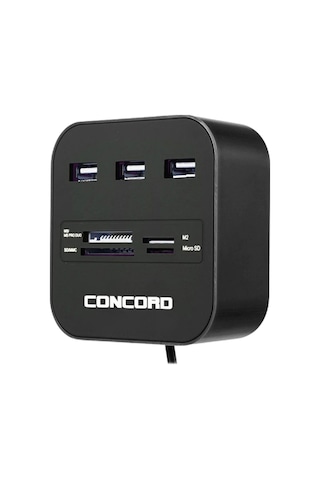 Concord C-847 Usb Hub 2.0+card Reader Siyah