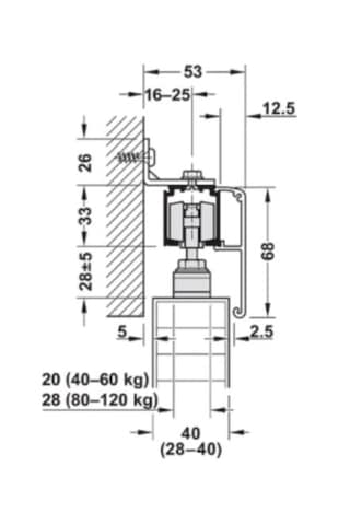 Slido Classic 80-o Kayar Kapı Seti 847-966mm 940.82.105