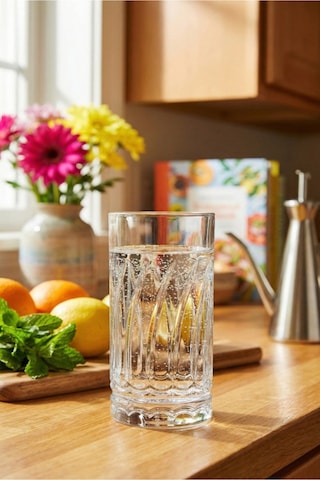 Lav Wave Cam Meşrubat Bardağı 6'lı 390 ml (Büyük Su/Soğuk Kahve/Kokteyl Bardağı )