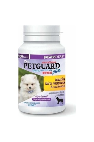 Petguard Yavru Köpekler Için Biotin Ve Sarımsaklı Bira Mayası Tableti 150 Adet