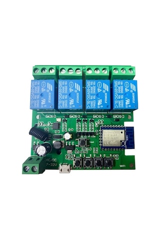 Geeroyoo Akıllı Ev Uzak Kumanda Anahtarı - 4 Kanal Tuşlama Modülü 5v/7-32v, Wıfı+rf Kumanda Dahil Koyu Yeşil