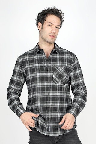 Lee Cooper Jade Erkek Dokuma Uzun Kol Gömlek Lacivert-gri-20402-lacivert-gri Ekose Lacivert - Gri