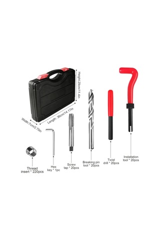 Helicoil Set Vida Diş Tamir Seti Plastik Çantalı Full Set 261 Parça