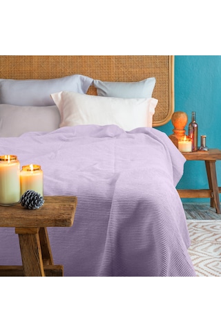 Pamuk Battaniye Tek Kişilik Tv Battaniyesi 150x200cm Eflatun