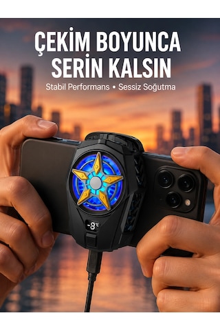 Zenvia Oyunlar İçin Telefon Soğutucu 65-85 Mm Uyumlu, Dijital Ekranlı Yeni Nesil Znv2026