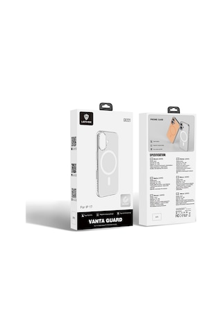 İphone Uyumlu 17 Kılıf M-safe Özellikli Metal Kamera Çerçeveli Airbagli Lenyes Ck221 Sert Pc Kapak Şeffaf Şeffaf