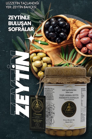 Zeyrazade Yeşil Kırma Sofralık Zeytin Fermente -1 Kg