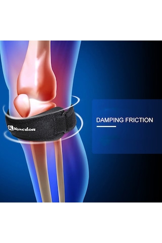 Vkemall Kırmızı Nylon-eva Patiella Koruyucu Kayış, 19.5x6cm, Hava Geçirgen, 38g, Sporcu Knee Support Bandı Kırmızı