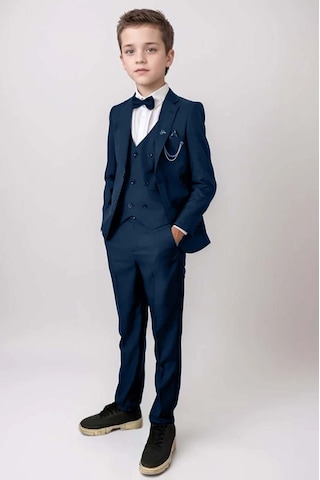 Riccotarz Erkek Çocuk Blazer Ceketli, Cepken Yelekli Lacivert Takım Elbise 10-16 Yaş Lacivert