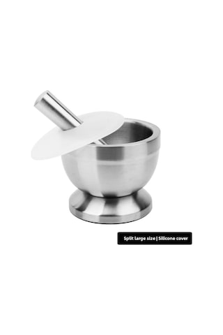 Wezone Evde Kuru Baharat Ve Sarımsakları Ezmek İçin 304 Paslanmaz Çelik Mini Değirmen, Sağlam Ve Kolay Temizlenir Büyük Boy, Silikon Kapaklı Diğer