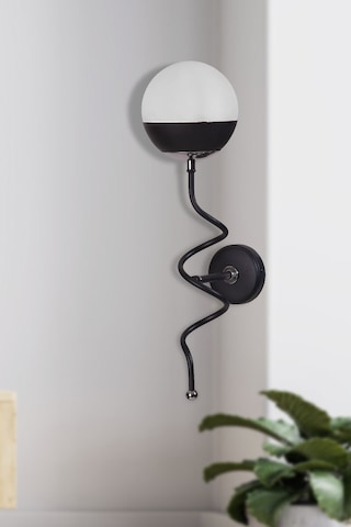 Luzarana Stella Krom-siyah Metal Gövde Beyaz Camlı Tasarım Lüx Aplik Siyah