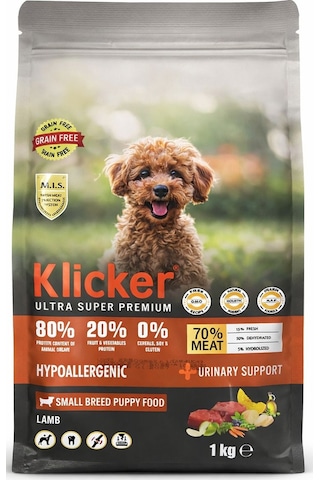 Klicker Mini Irk Yetişkin Köpek Kuru Maması Hypoallergenıc Kuzulu 1 Kg