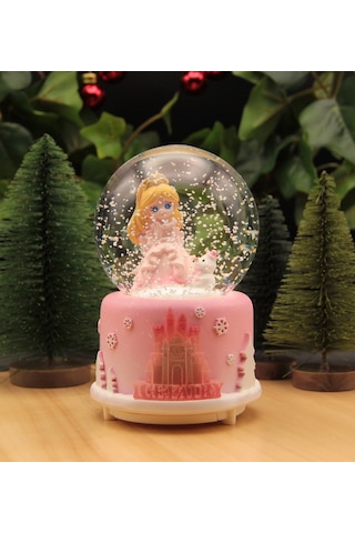 Frozen Elsa Işıklı Ve Müzikli Kar Küresi Büyük Boy - Pembe