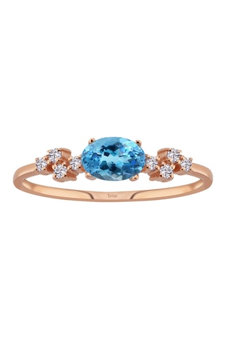 Sirius Pırlanta Ve Oval Mavi Topaz Taşlı Aquala Yüzük 0817r0340