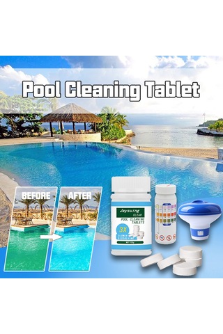 Vkemall Yüzme Havuzu Temizlik Seti: 100g Tablet, 50 Adet Ph Test Şeridi Ve Tablet Dispenser