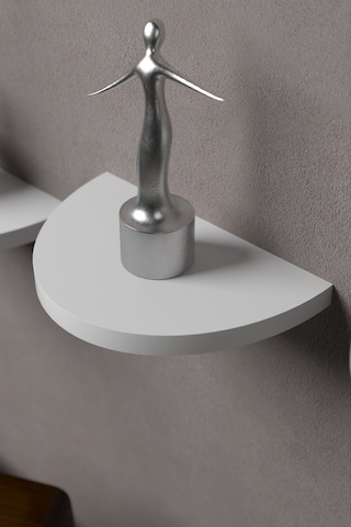 Vaveni 3'lu Oval Duvar Rafı Beyaz 115 Cm Arz