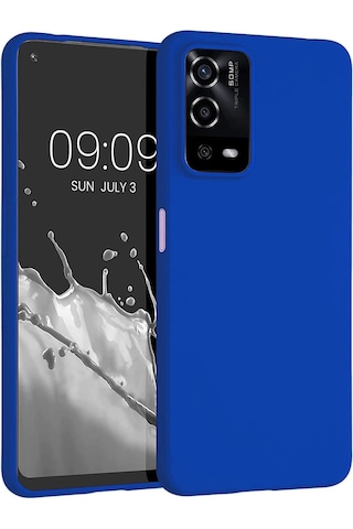 Ekılıf - Oppo A55 4g Uyumlu Kılıf Mat Soft Premier Silikon Kapak - Saks Mavi