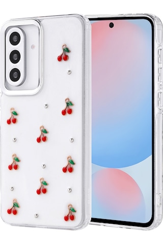 Galaxy A56 Uyumlu Kılıf Airbag Tasarımlı Simli Şeffaf Zore Kutup Kapak - Lale -