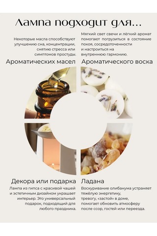 Blago.wax Esansiyel Yağlar, Mumlar Ve Meltler İçin Alçı Aromaterapi Lambası 235534258