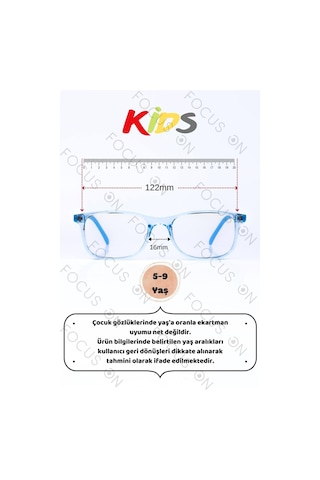 Focus On KS007-C8-EKRAN Mavi 5-9 Mavi Işık Filtreli Çocuk Ekran Gözlüğü
