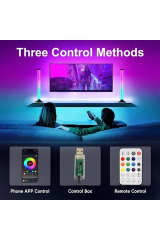 Honeybeeshop Rgbıc Işık Barı 2 Adet 1 Takım Akıllı Led Işık Barı 8 Sahne Modu 16 Milyon Renk Usb Tv Arka Aydınlatma Pc Oyun Işıkları