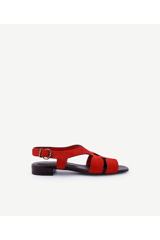 Yargıcı Çapraz Bant Detaylı Deri Sandalet 25ykay4066x 043 Kırmızı