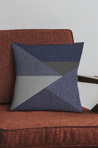 Lacivert Geometrik Desenli Çift Taraf Kırlent Kılıfı Krl1127